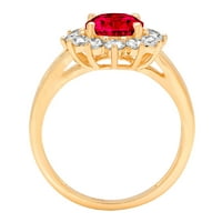 2.72ct ovalni rez crveni simulirani rubin 14k žuto zlato ugraviranje izjava bridalna godišnjica Angažman