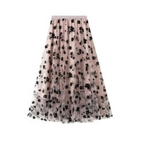 MIDI suknje za žene Trendy Dug Tulle Tutu suknja za cvijeće Elastična visoka struka mrežaste suknje