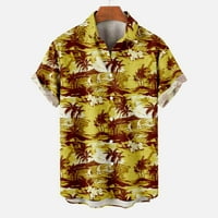 Njoeus muns majica Comfort Colors Thirt Men Casual Fashion Ovratnik Havajski ispis Kratki rukav ima džepove Kardiganska majica gumba za gumbu