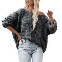 Viikei Womens Dukseteri Cardigan džemperi za žene Clearence $ ženski modni rukavi labavi pulover vrhovi bluza pleteni džemper
