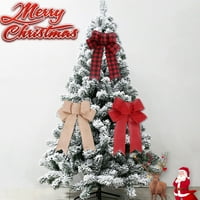 Morefun-božićne luk drveni vrh božićno stablo topper bivola plairan ukrasni luk za ukrašavanje božićnog