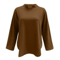 Mnjin Ženske majice i bluze Žene Modni labavi dugi rukav V izrez Casual Majica bluza za bluzu za žene