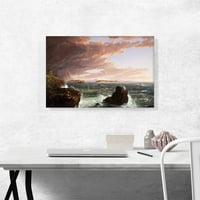 Pogled na uvalu Frenchman iz Mt. Desert Island nakon škljove Canvas Art Print Thomas Cole - Veličina: