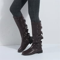 JUEBONG Boots ponude modne plus veličine čizme žene jesen dugačka cijev čipka dugi visoki široki srednji tjelesne kaubojske čizme