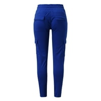Žene Elastične strugove Ležerne prilike teretne hlače Joggers Yoga hlače Džepovi hlačeoga hlače za žene