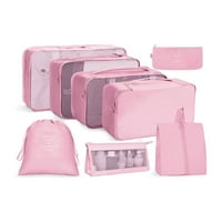 Avamo Žene Kocke za pakiranje Kofere Koferi za prozračive mrežice Organizator Torbe postavljaju različite torbe za prtljagu velika putna ružičasta