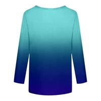 Miayilima ženske košulje casual vrhove majice za žene zimski pad dugih rukava okrugli izrez majice plavi