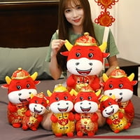 Jiaroswwei Mascot Lucky o goveda Tang odijelo Super mekani plišani punjeni lutkarski poklon