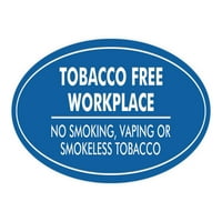 Ovalni duvan bez radnog mjesta Ne pušenje Znak - mali 2x5