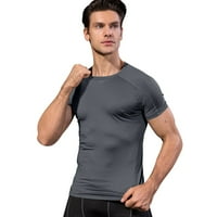 Muška majica posade za majicu čvrsto učvršćuju fitness sportski trening pamučna majica s kratkim rukavima