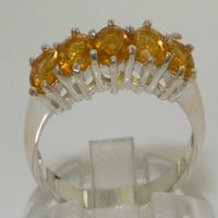 Britanci napravio je 9k bijeli zlatni prirodni citrinski ženski vječni prsten - Opcije veličine - veličina