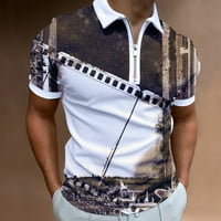 Corashan Graphic Tees Muška modna rever sa zip opuštenom ležernom košuljom tiskana gornja majica Hanes