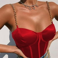 Ženska modna seksi ženska haljina tanki metalni lanac Satin Sling Vest Chmora