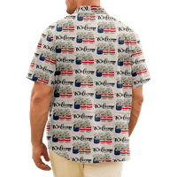 4. jula muška havajska majica USA Nacionalna zastava Košulja Grafički košulja 3D Print Dnevni list s kratkim rukavima