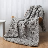 Chunky Knit Blaket Cosy Chenille baca - 51 x63 -warm mekani ručno rakiji za ručno ratke za kauč, krevet, kauč, stolica, boho kućni dekor