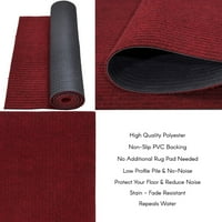 Visokokvalitetni na otvoreni zatvoreni tepih tepiha sa kliznim PVC podlogom čvrstom crvenom bojom 42 '' Široka po ft. Dužina