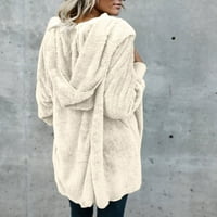 Ženska veštačka vuna plus veličina pulover sa kapuljačom pulover s kapuljačom topla vuna plišana kaput