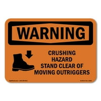 Znak upozorenja - Opasnost od drobljenja Outrigers stoji jasan