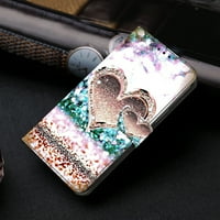 -Plivnost Kompatibilan je s iPhone XS novčanikom, Flip PU kožni kristalni uzorak magnetsku fuse Glitter