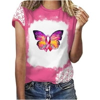 Aboser majice za dojke Žene ružičaste vrpce Grafičke majice TEE Trendi kratkih rukava Dressy Casual