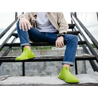 Zodanni muški gumeni čizme kliznite otporne cipele za kišu vanjske vrtne cipele s niskim teletičnim vodootpornim pokretanjem neklizajućih lagana kiša zelena 6