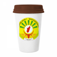 Madagaskar Africa National Emblem mlog kafe pijenje staklo Pottery CEC CUP poklopac