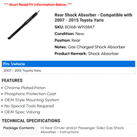 Zadnji amortizer - kompatibilan sa - Toyota Yaris 2014