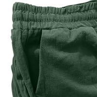 Manxivoo posteljine hlače Žene Ljetne čvrste ravno hlače i duge žene Ležerne prilike povremene elastične