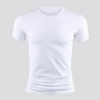 Muška majica kratkih rukava Ljetna obična Ležerna teretana mišićna posadna vrata Slim Fit vrhovi bijeli l