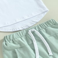 Musuos Baby Boys Hotsas Set Contrast Color Majica Elastična struka Shorts Ljetna odjeća