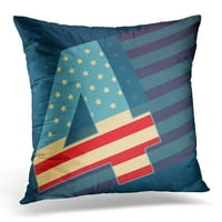 Plava četvrta 4. jula Dan nezavisnosti Dizajn Crvena Amerika Jastučni jastučni jastuk