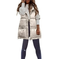 KPOPLK Ženski zimski kaput nadupio ženski kapuljač nadupčev prsluk jesen i zimska ležerna jakna
