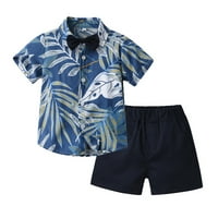 Hawaii plaže za Toddler Baby Boy kratki rukav spusti dugme dolje s majicama na plaži i kratke hlače dvodijelni set