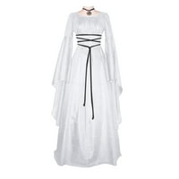 Haljine Gotske haljine haljine renesansne haljine za žene Vintage čipkajte haljinu bijela mala