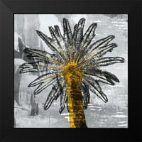Studio crni moderni uokvireni muzej umjetnički print pod nazivom - palmi lišće
