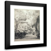 Rembrandt van rijn crni moderni uokvireni muzej umjetnički ispis pod nazivom - smrt djevice
