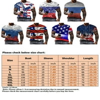 Paille muškarci Ljetni vrhovi kratkih rukava majica Američka zastava Majica Patriotska plaža Basic Tee Style-d 4xl