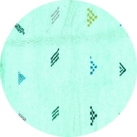 Ahgly Company u zatvorenom okrugle čvrste tirkizne plave modernih prostirki, 5 'krug