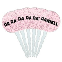 Daniell Cupcake Pickes Toppers - set - ružičaste mrlje