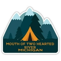 Usta dvoje srčanih riječnih mihiganskih suvenira ukrasnih naljepnica