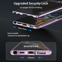 Za Samsung Galaxy S ultra 360 ° Poklopac za zaštitu od stakla magnetske kofere naklopac za zaštitu od udara u izgrađenoj u zaštitniku zaštitnika zaslona