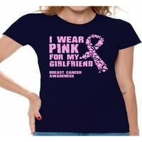 Neugodni stilovi nosim ružičastu za moju djevojku ženska majica ružičaste vrpce za djevojku poklone raka dojke majice roze ružičaste žene za svoju djevojku nosim ružičastu za svoju djevojku