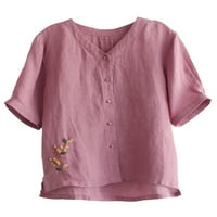 Bomotoo ženska bluza za bluze Raglan rukave udobne vrhove Loungewar Boho Dugme Down majica