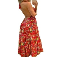 Glonme dame Ljeto plaže sandress v izrez maxi haljine cvjetni print dugačak haljina boemski casual bez