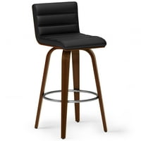 SIMPLI HOME Roland Mid Vict Moderna okretna stolica za okretni stol u crnoj veganu Fau kože