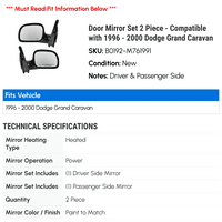 Set ogledala vrata - kompatibilan sa - Dodge Grand Caravan 1999
