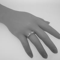 Britanci napravio je 10K Rose Gold Natural Sapphire & Opal Womens Vječni prsten - Opcije veličine - Veličina 6.5