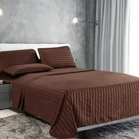 Striped listova za krevet - navoj pamuk mekog posteljina - bora, mrlja, otporan na blijed