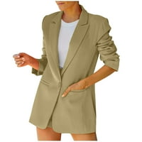 Žene Ležerne prilike sa čvrstim bluže jednim dugmetom dugih rukava Radne kancelarijske jakne Blazer
