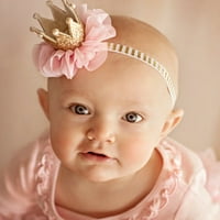 Etereauty Baby Girl Rođendana Sparkly Elastic Crown Traka za glavu Tiara Pribor za kosu